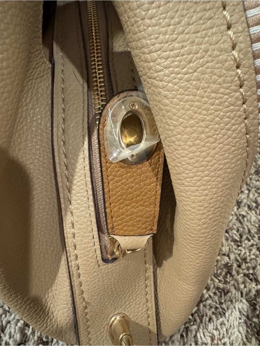 Coach Legacy Jacquard Canvas Edie 31 Shoulder Bag - Beechwood Gold - Picture 4 of 13